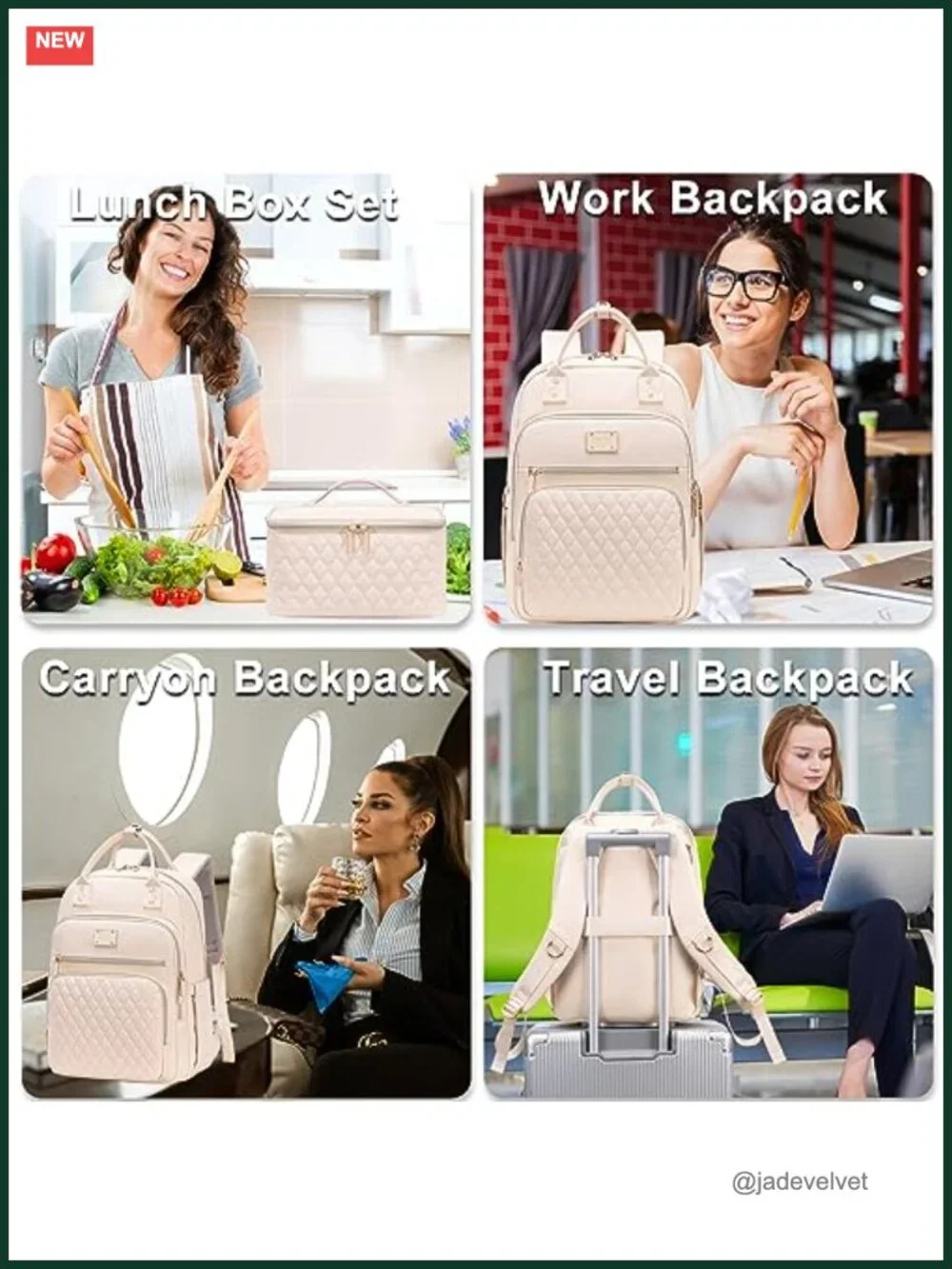 Work Backpack with Insulated Lunch Box, 15.6 Inch Laptop Backpack for Women